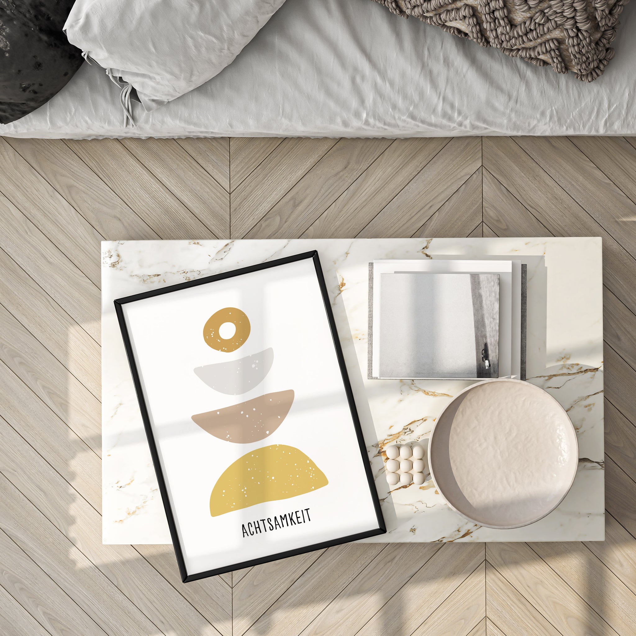 Achtsamkeit Poster – Minimalistische Wandkunst Beige