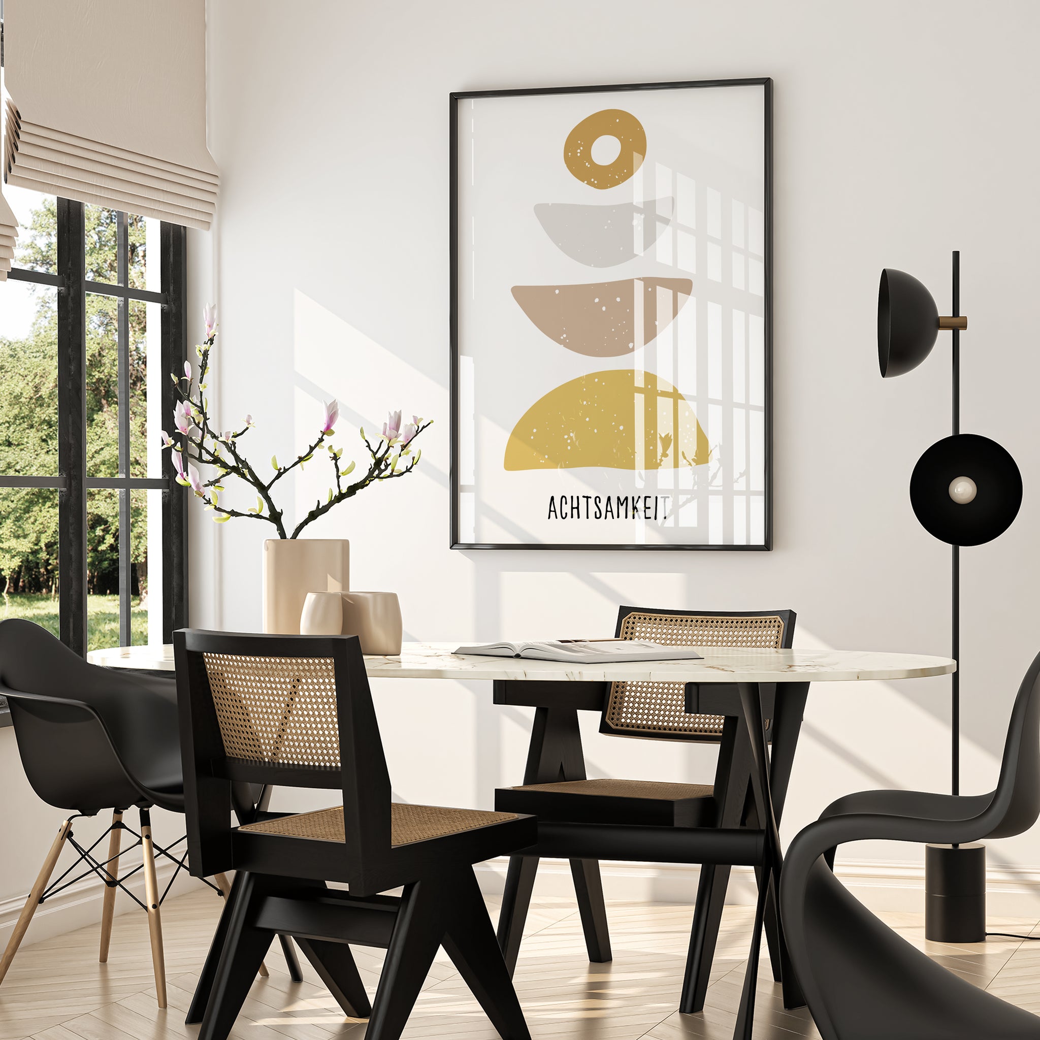Achtsamkeit Poster – Minimalistische Wandkunst Beige