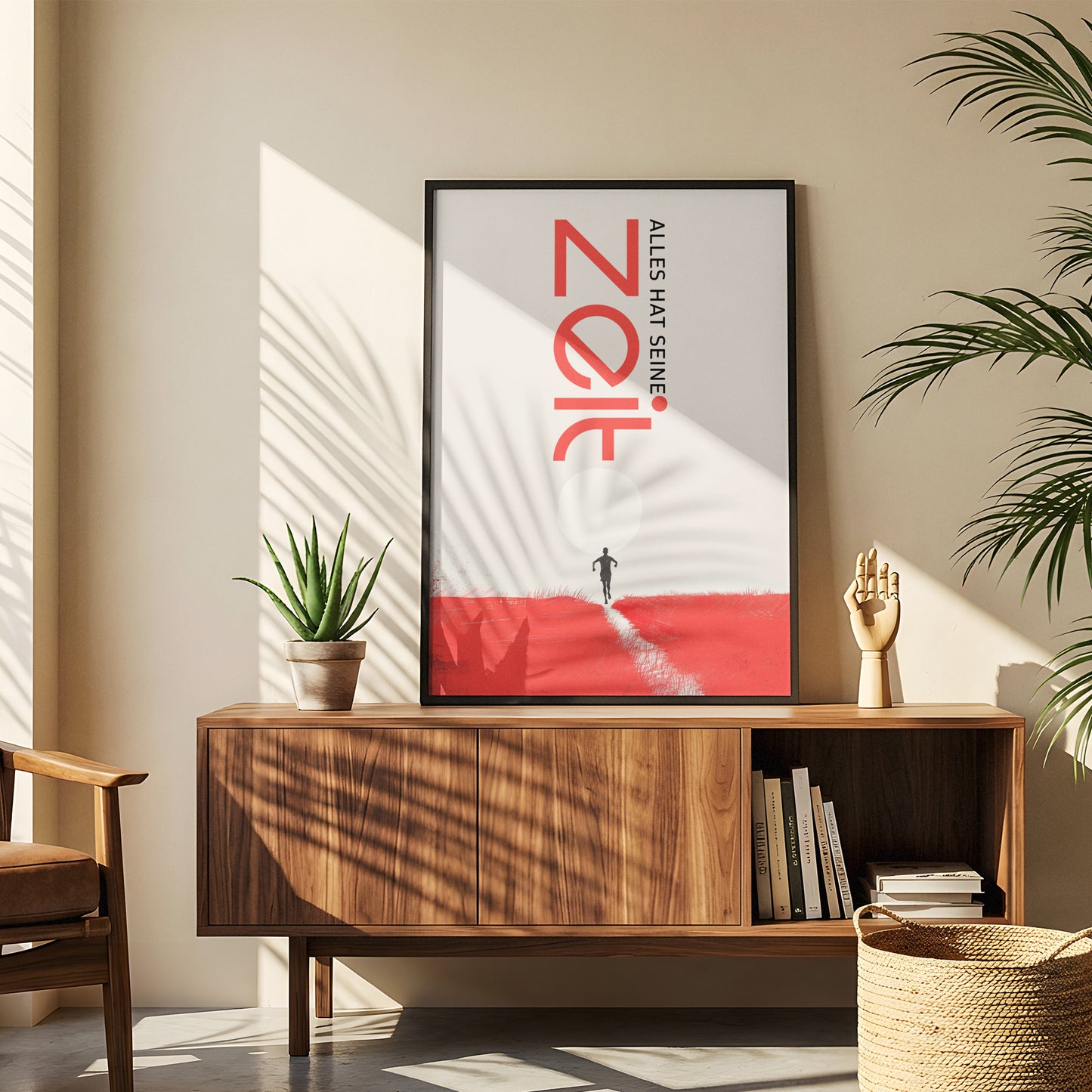 Alles hat seine Zeit | Gerahmtes Poster Minimal Art