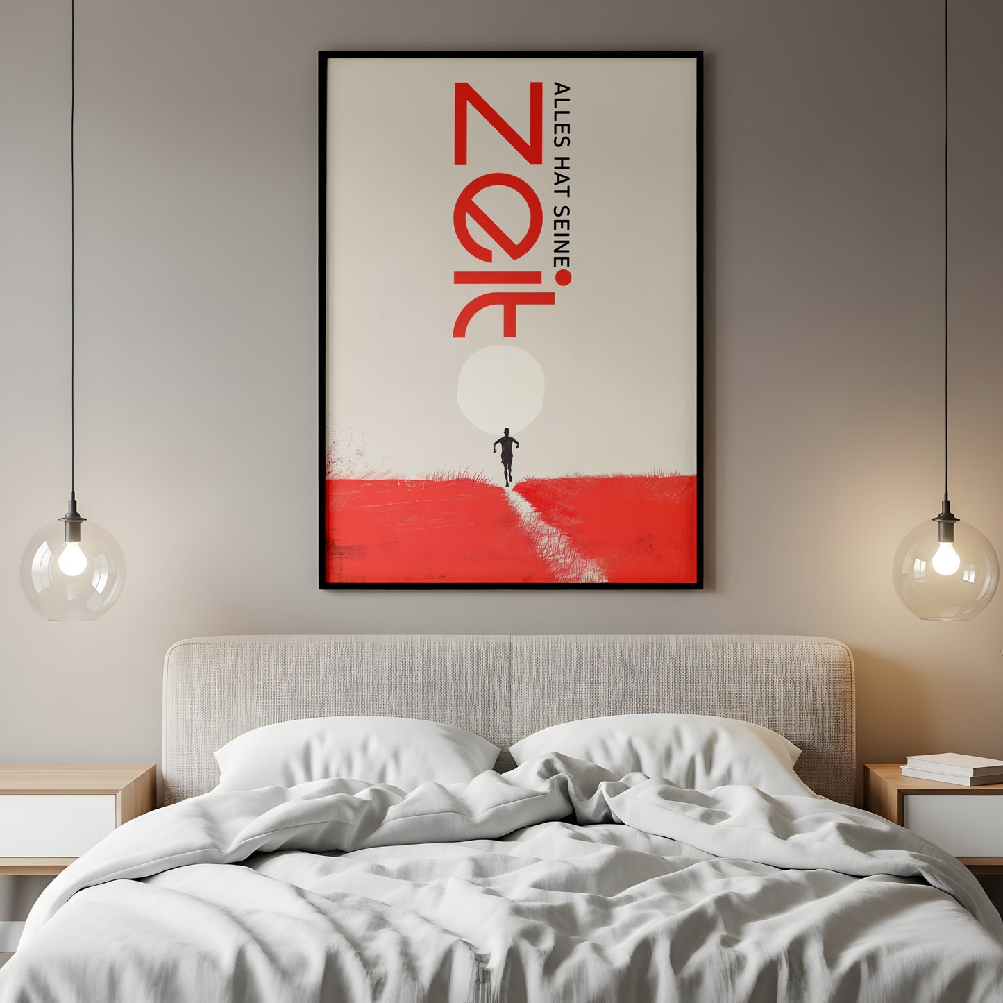Alles hat seine Zeit | Gerahmtes Poster Minimal Art