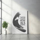 Taten Sagen Mehr als Worte | Leinwandbild Statement Art