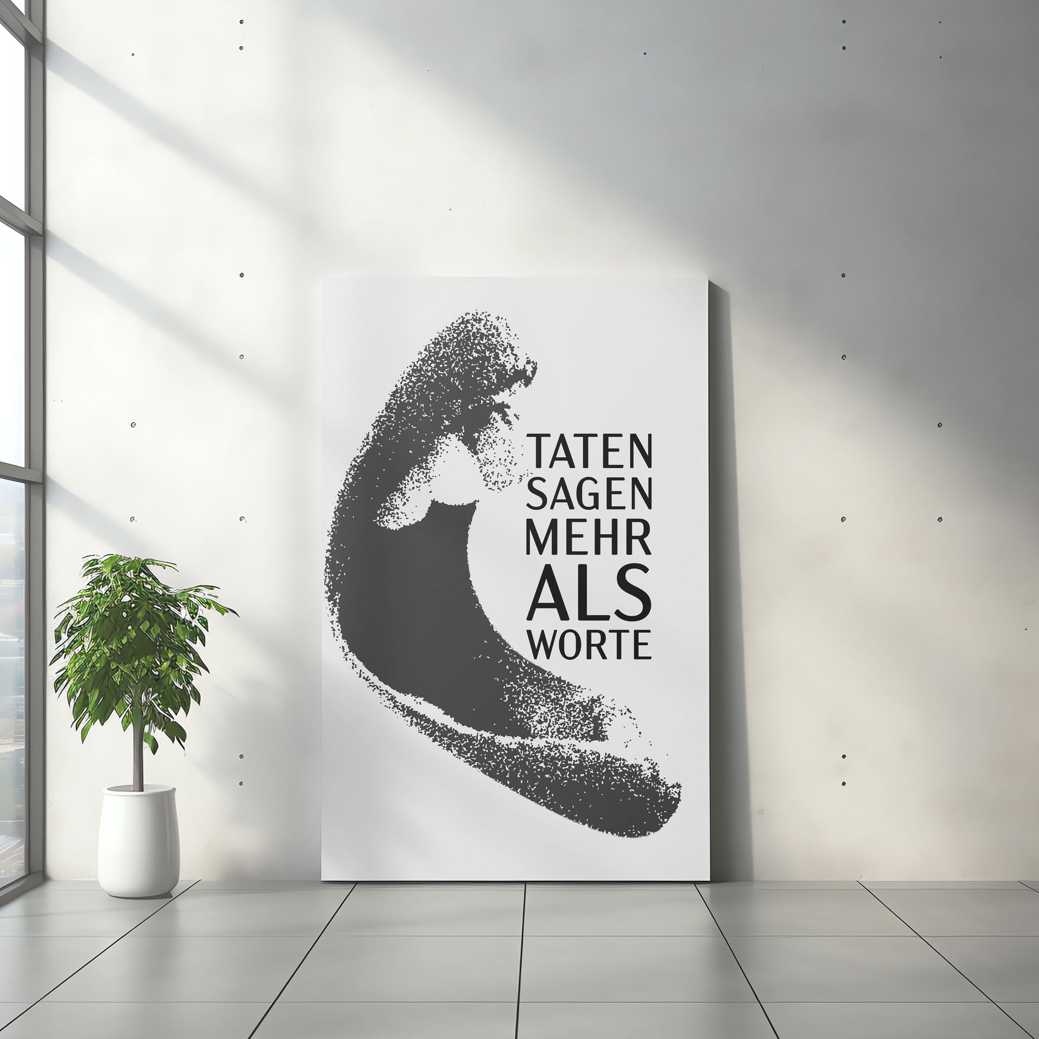 Taten Sagen Mehr als Worte | Leinwandbild Statement Art