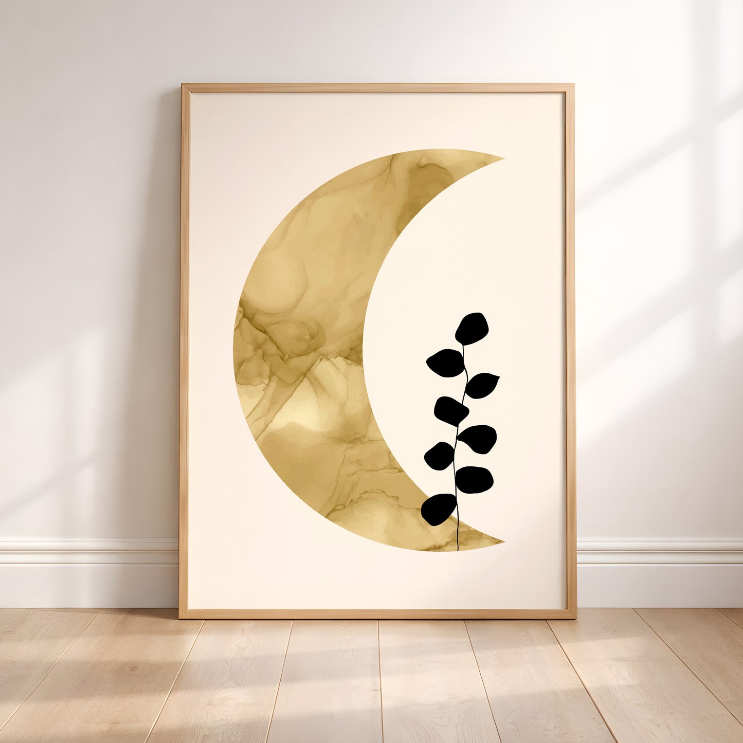 Goldener Mond | Gerahmtes Poster Minimal Art
