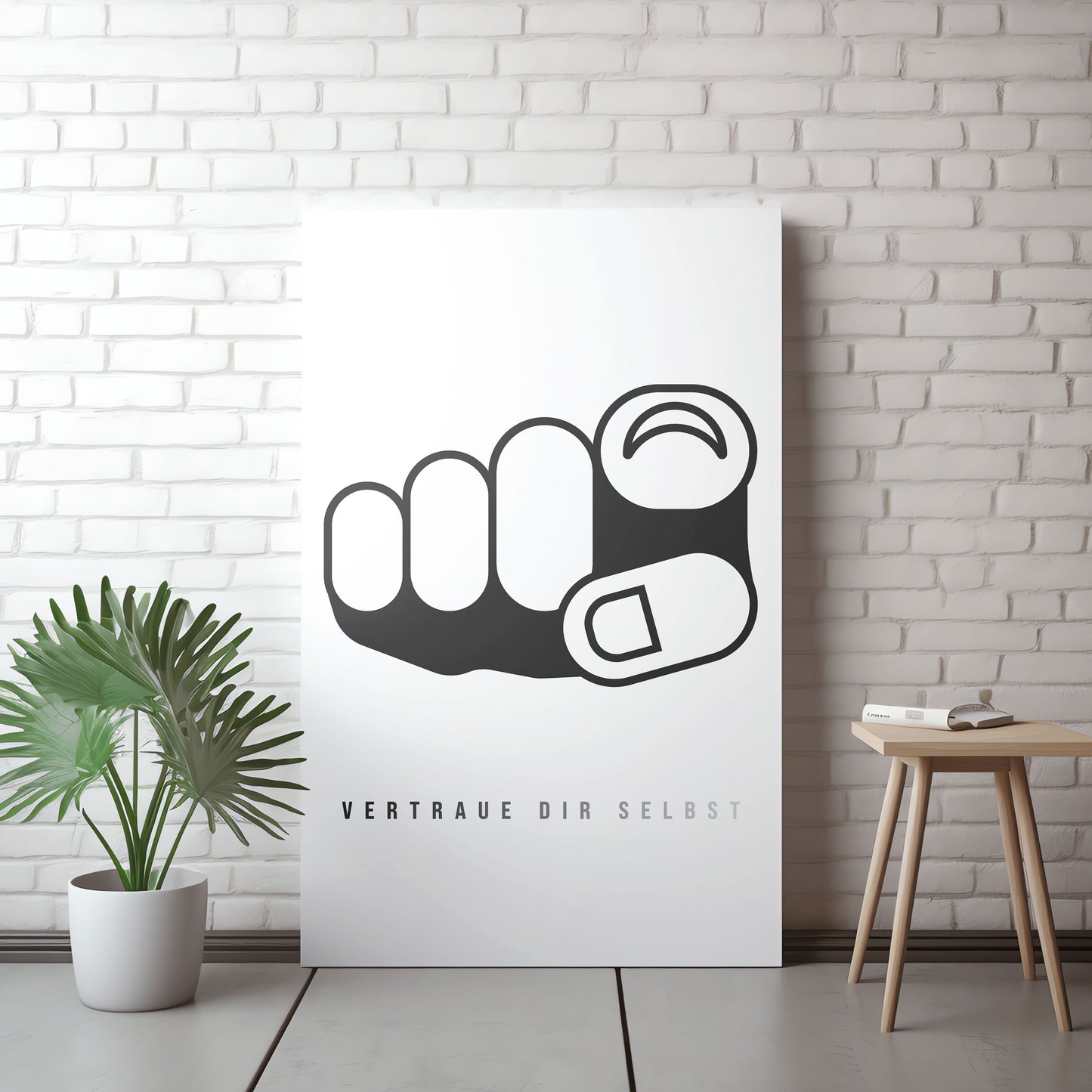 Vertraue Dir Selbst | Moderne Line Art Leinwand Motivation