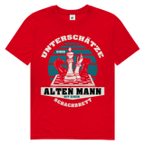 Herren Premium Bio T-Shirt Unterschätze Niemals Alten Mann Schachbrett