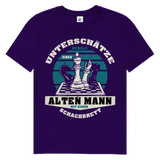 Herren Premium Bio T-Shirt Unterschätze Niemals Alten Mann Schachbrett