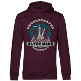 Herren Premium Bio Hoodie Unterschätze Niemals Alten Mann Schachbrett