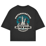 ST/ST Oversize T-Shirt Unterschätze Niemals Alten Mann Schachbrett
