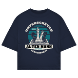 ST/ST Oversize T-Shirt Unterschätze Niemals Alten Mann Schachbrett
