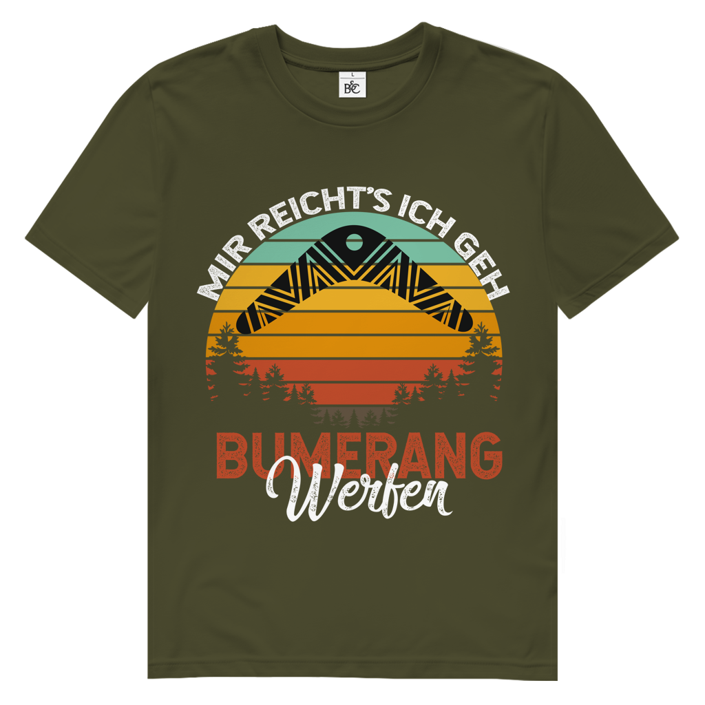 Herren Premium Bio T-Shirt Mir Reicht’s Ich Geh Bumerang Werfen