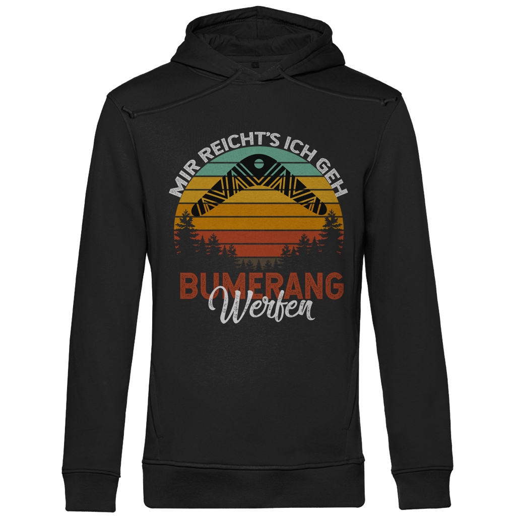 Herren Premium Bio Hoodie Mir Reicht’s Ich Geh Bumerang Werfen