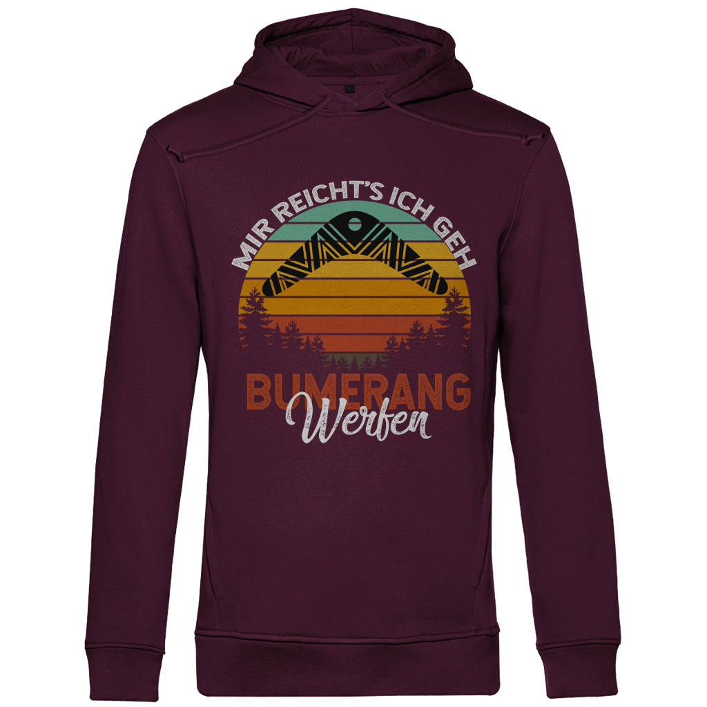 Herren Premium Bio Hoodie Mir Reicht’s Ich Geh Bumerang Werfen
