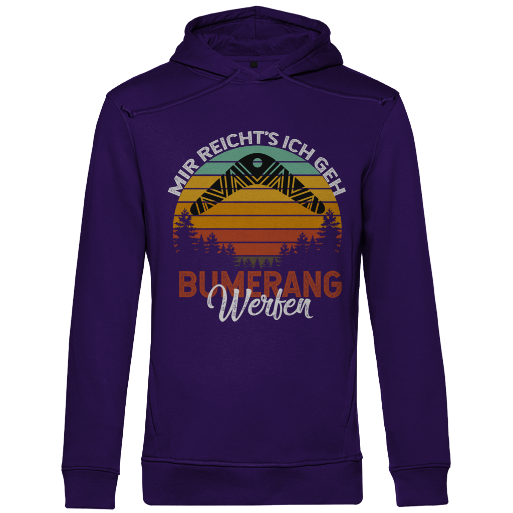 Herren Premium Bio Hoodie Mir Reicht’s Ich Geh Bumerang Werfen