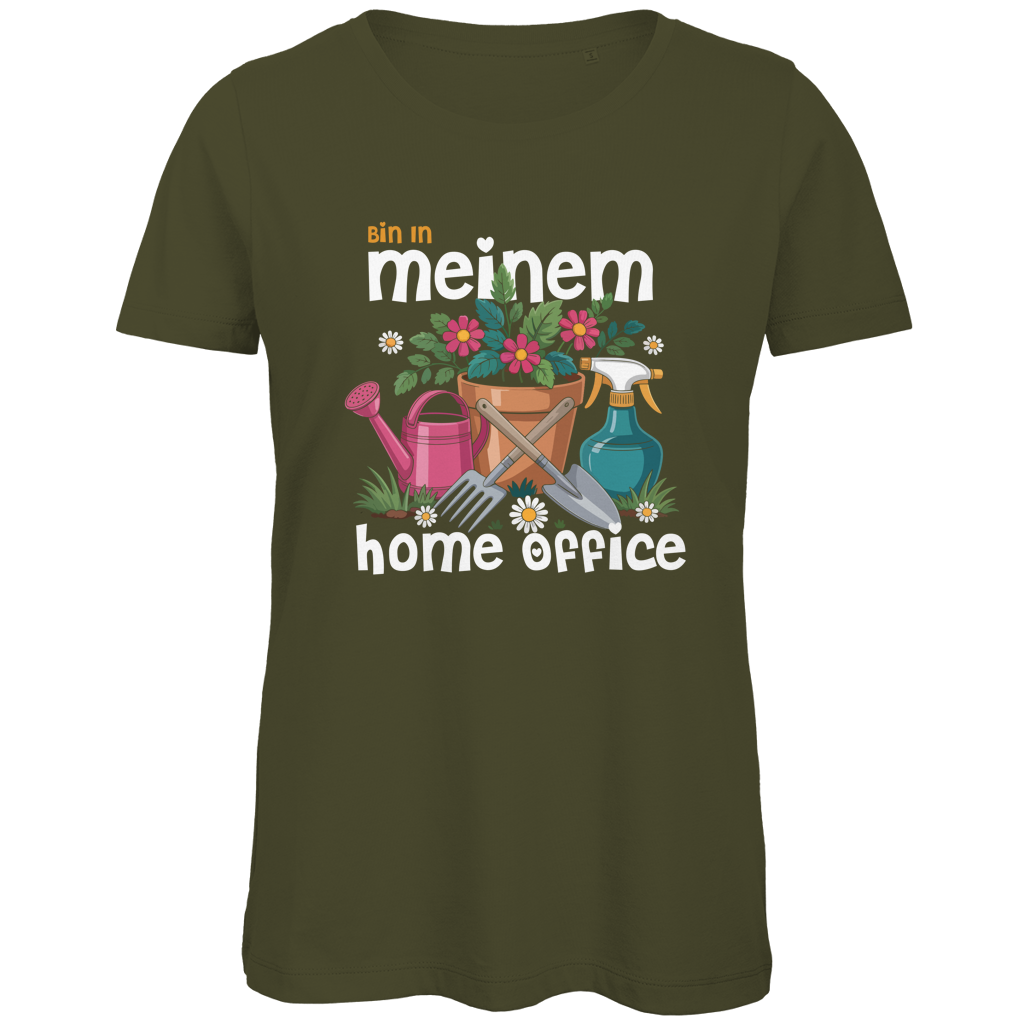 Damen Premium Bio T-Shirt Bin In Meinem Home Office