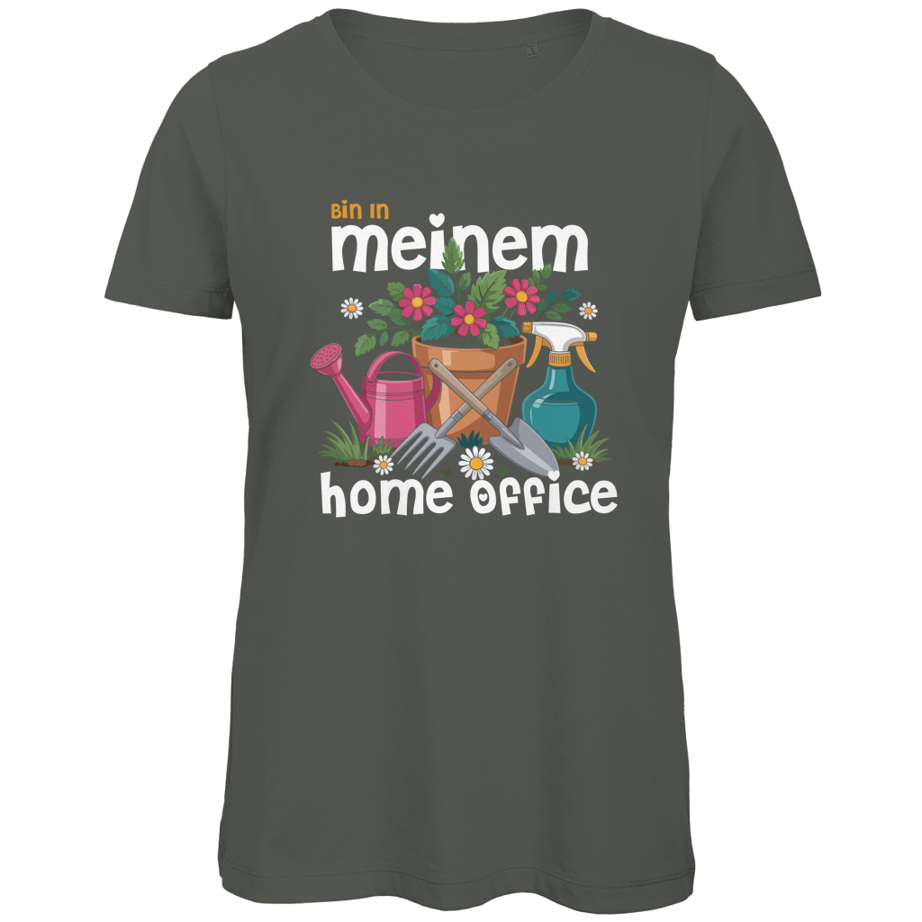 Damen Premium Bio T-Shirt Bin In Meinem Home Office