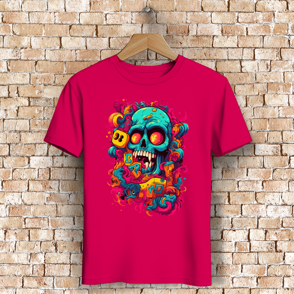 Herren Premium Bio T-Shirt Psychedelic Skull