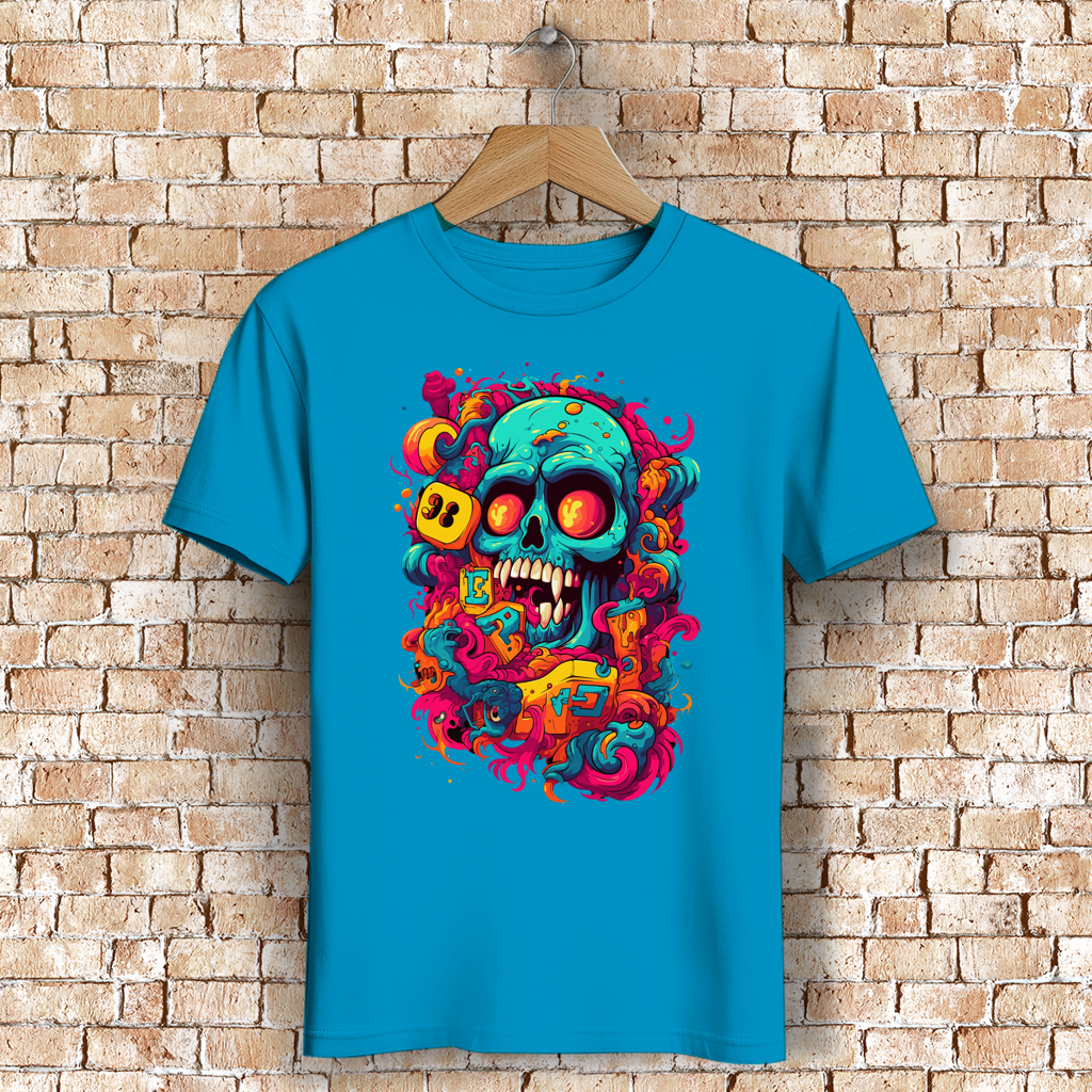 Herren Premium Bio T-Shirt Psychedelic Skull