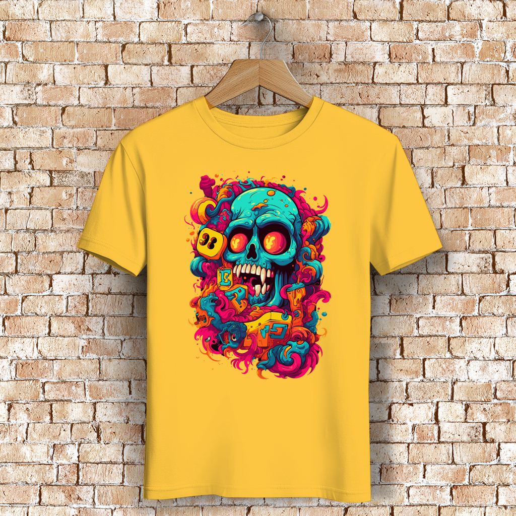 Herren Premium Bio T-Shirt Psychedelic Skull