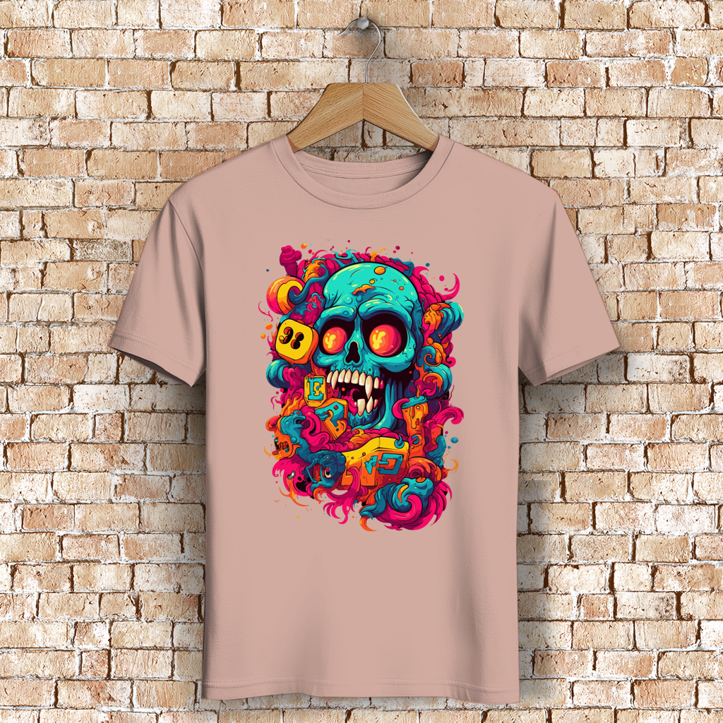 Herren Premium Bio T-Shirt Psychedelic Skull