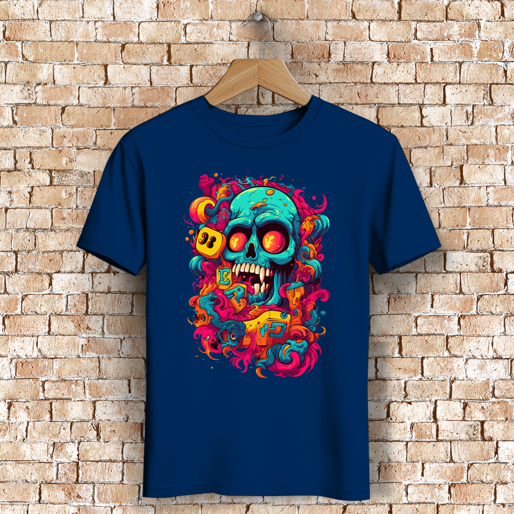 Herren Premium Bio T-Shirt Psychedelic Skull