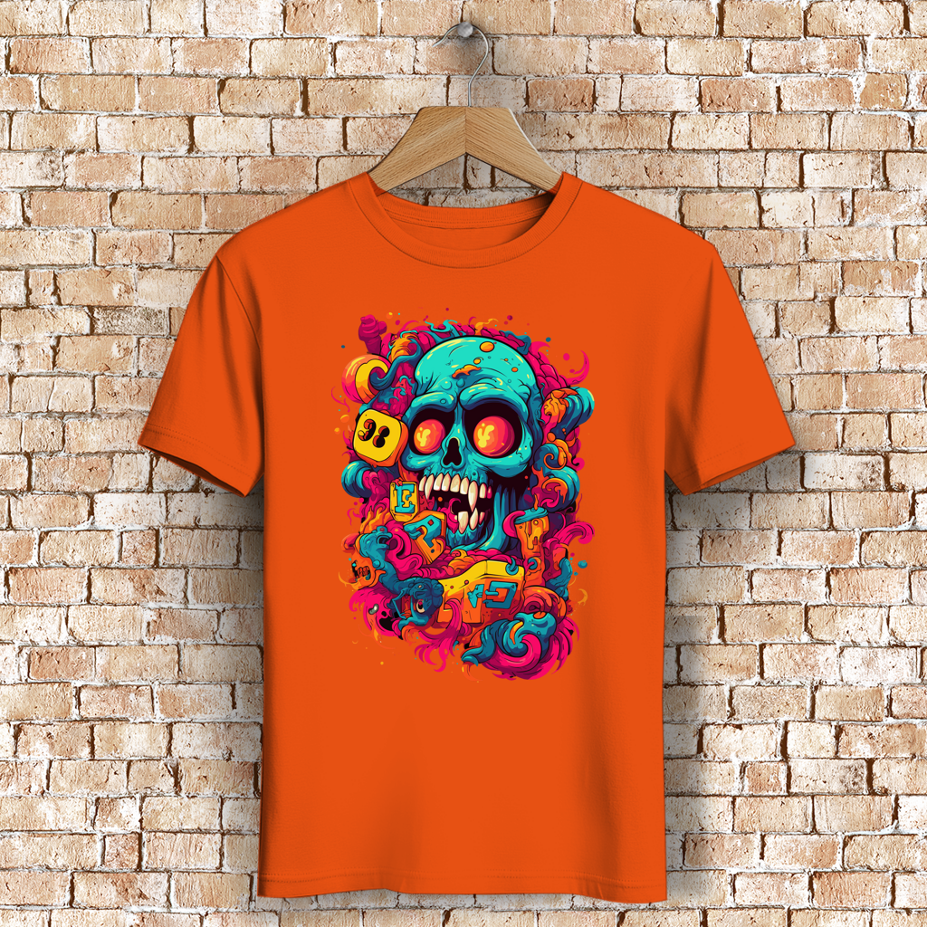 Herren Premium Bio T-Shirt Psychedelic Skull