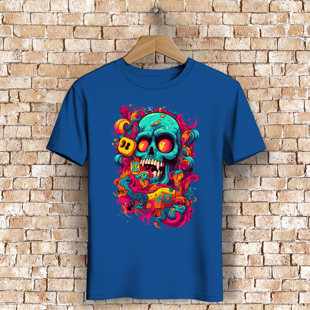 Herren Premium Bio T-Shirt Psychedelic Skull