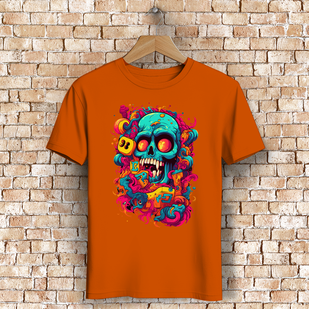 Herren Premium Bio T-Shirt Psychedelic Skull