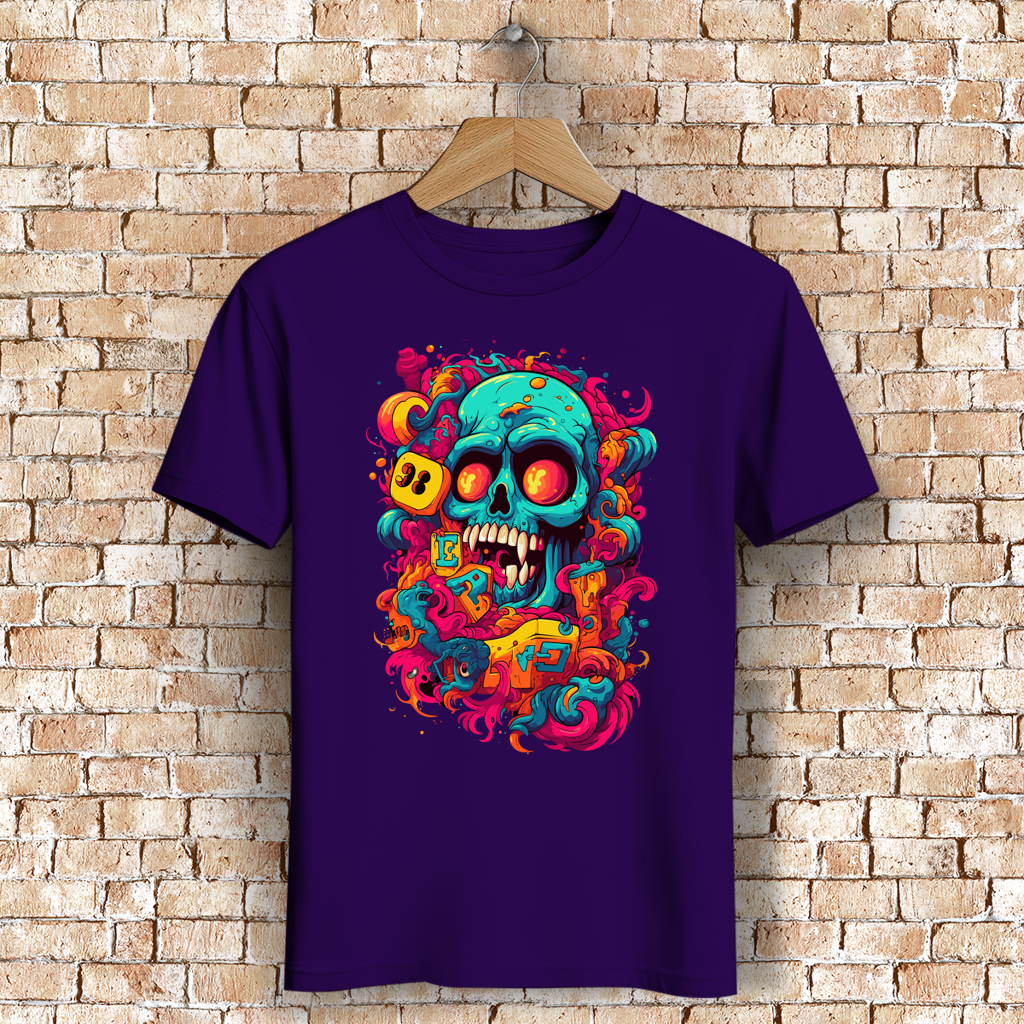 Herren Premium Bio T-Shirt Psychedelic Skull