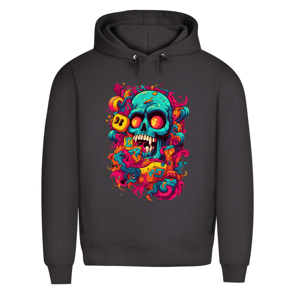 Herren Premium Bio Hoodie Psychedelic Skull