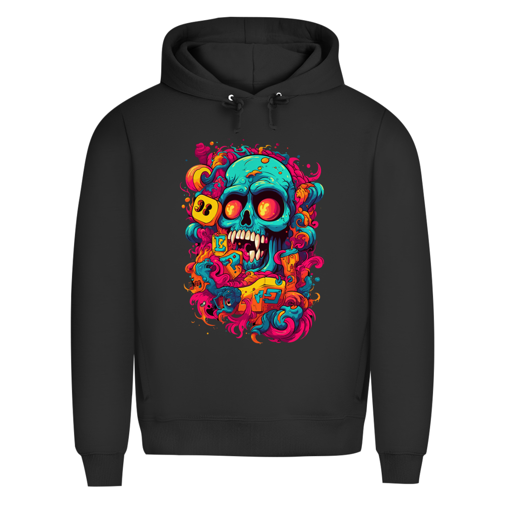 Herren Premium Bio Hoodie Psychedelic Skull