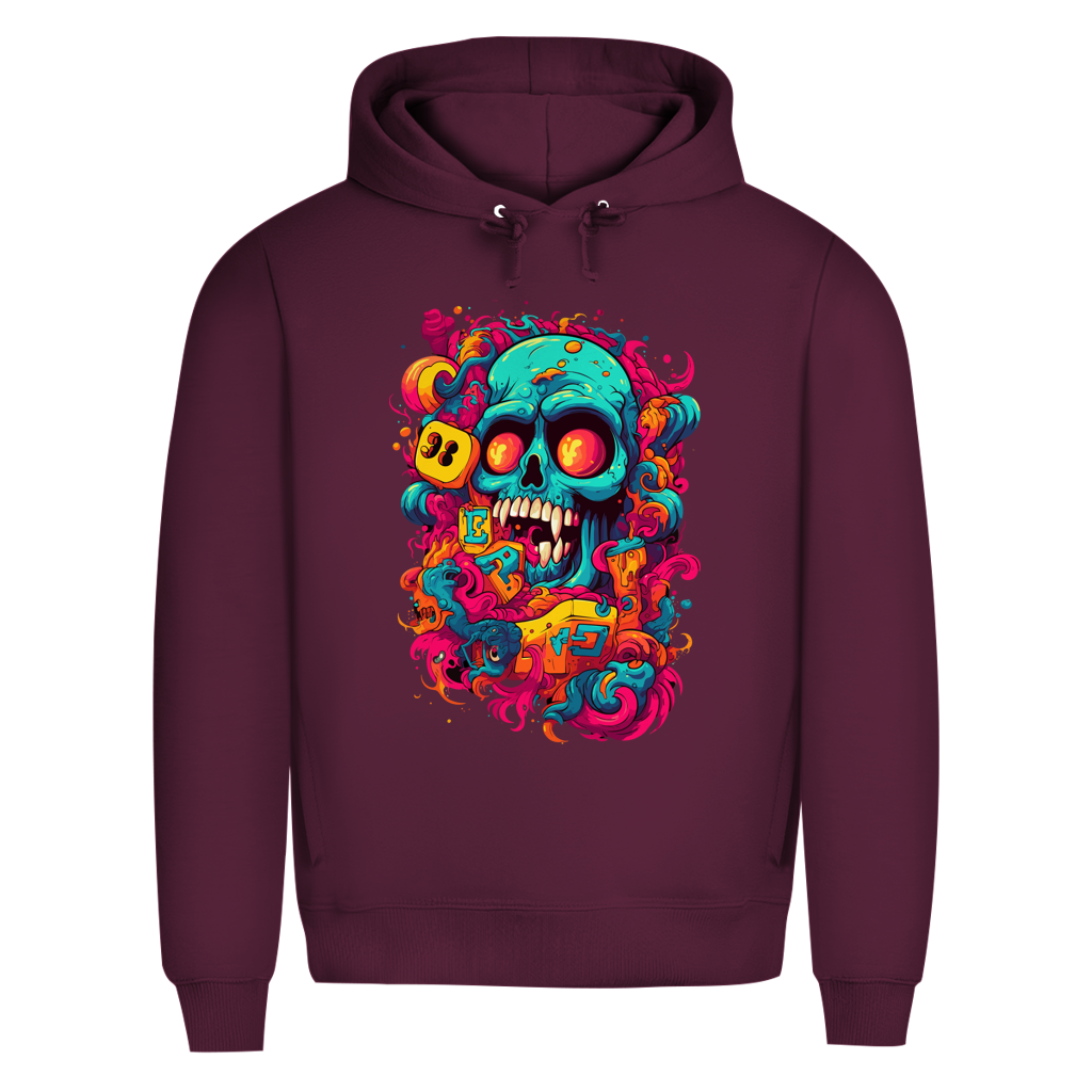 Herren Premium Bio Hoodie Psychedelic Skull