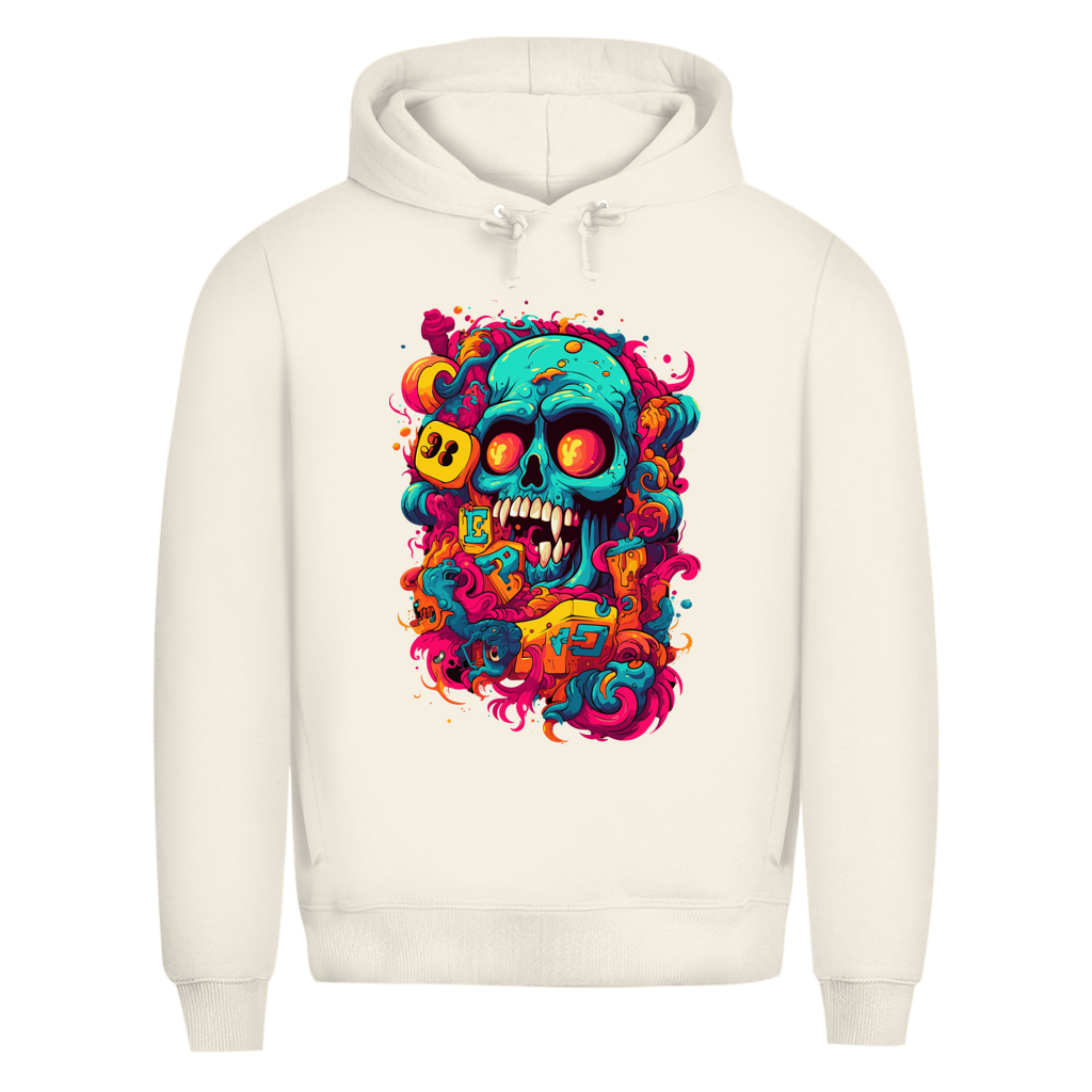 Herren Premium Bio Hoodie Psychedelic Skull