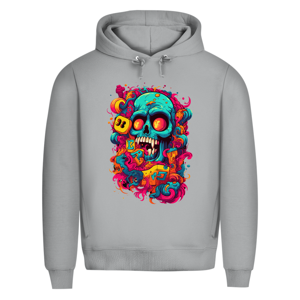 Herren Premium Bio Hoodie Psychedelic Skull