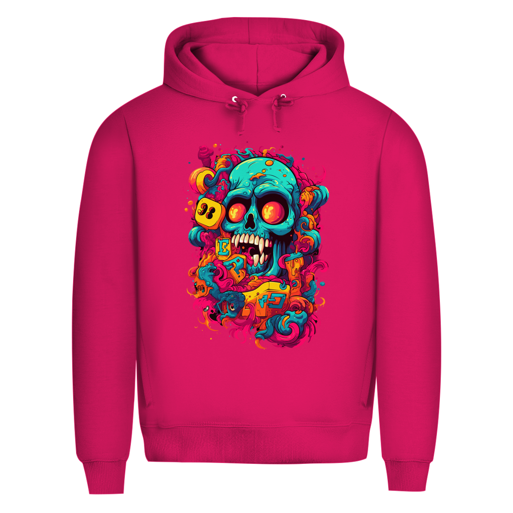 Herren Premium Bio Hoodie Psychedelic Skull