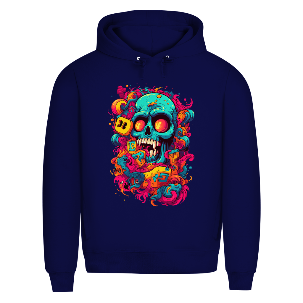 Herren Premium Bio Hoodie Psychedelic Skull