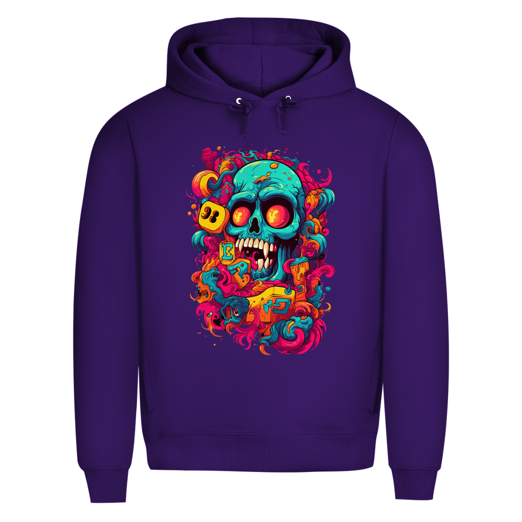 Herren Premium Bio Hoodie Psychedelic Skull