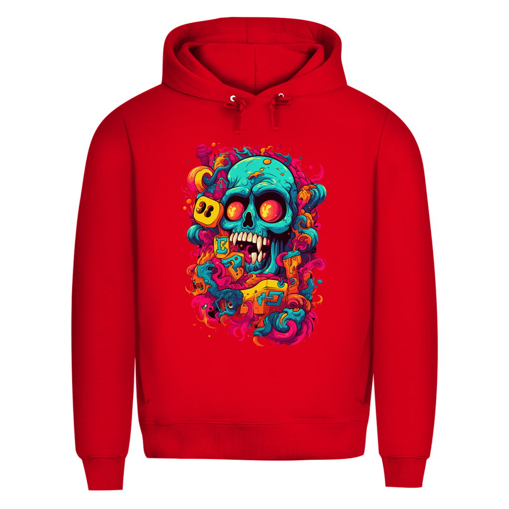 Herren Premium Bio Hoodie Psychedelic Skull
