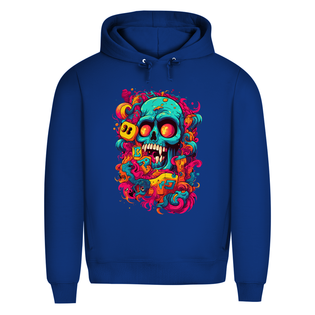 Herren Premium Bio Hoodie Psychedelic Skull