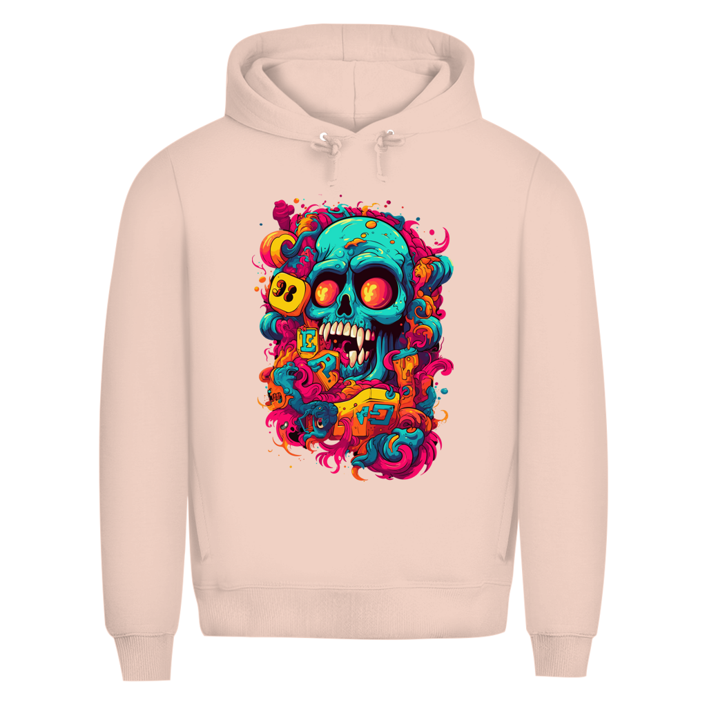 Herren Premium Bio Hoodie Psychedelic Skull