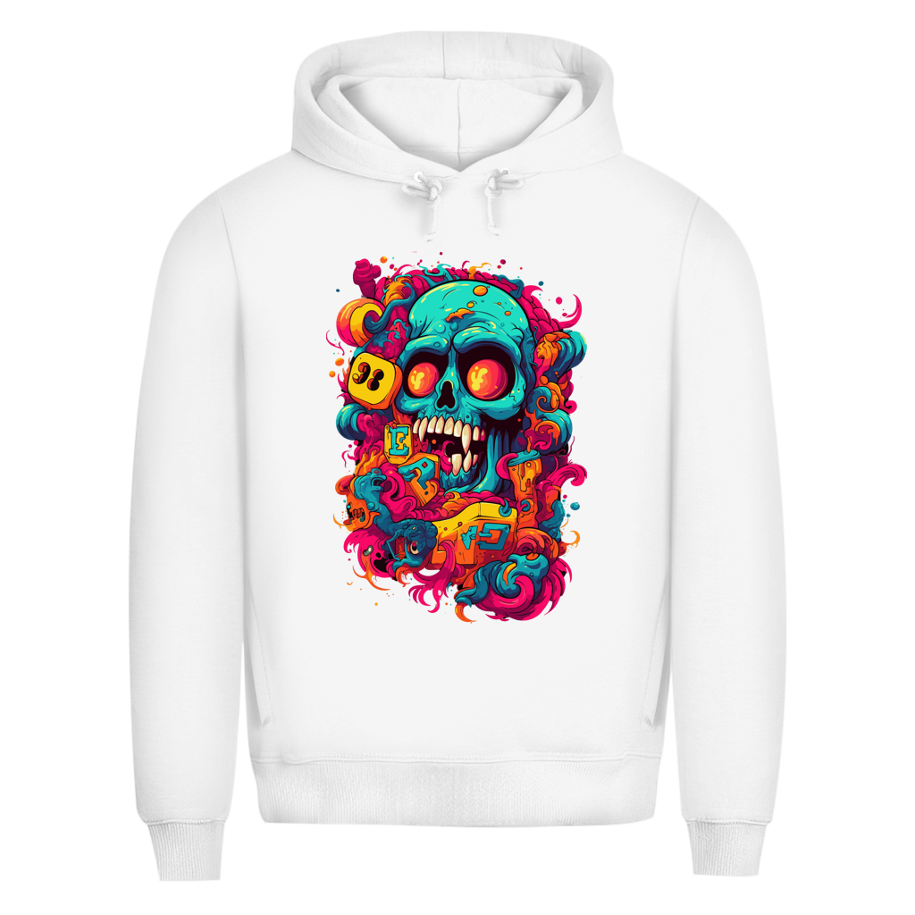 Herren Premium Bio Hoodie Psychedelic Skull