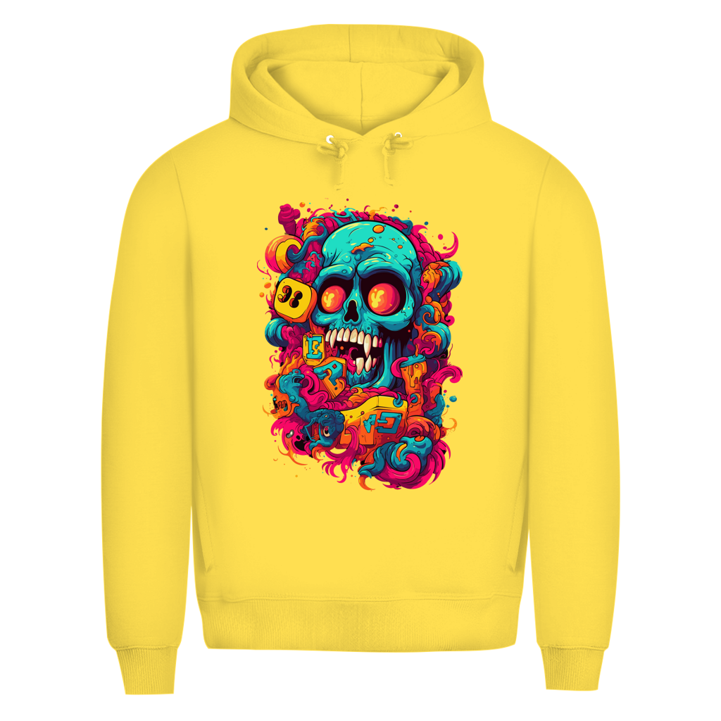 Herren Premium Bio Hoodie Psychedelic Skull