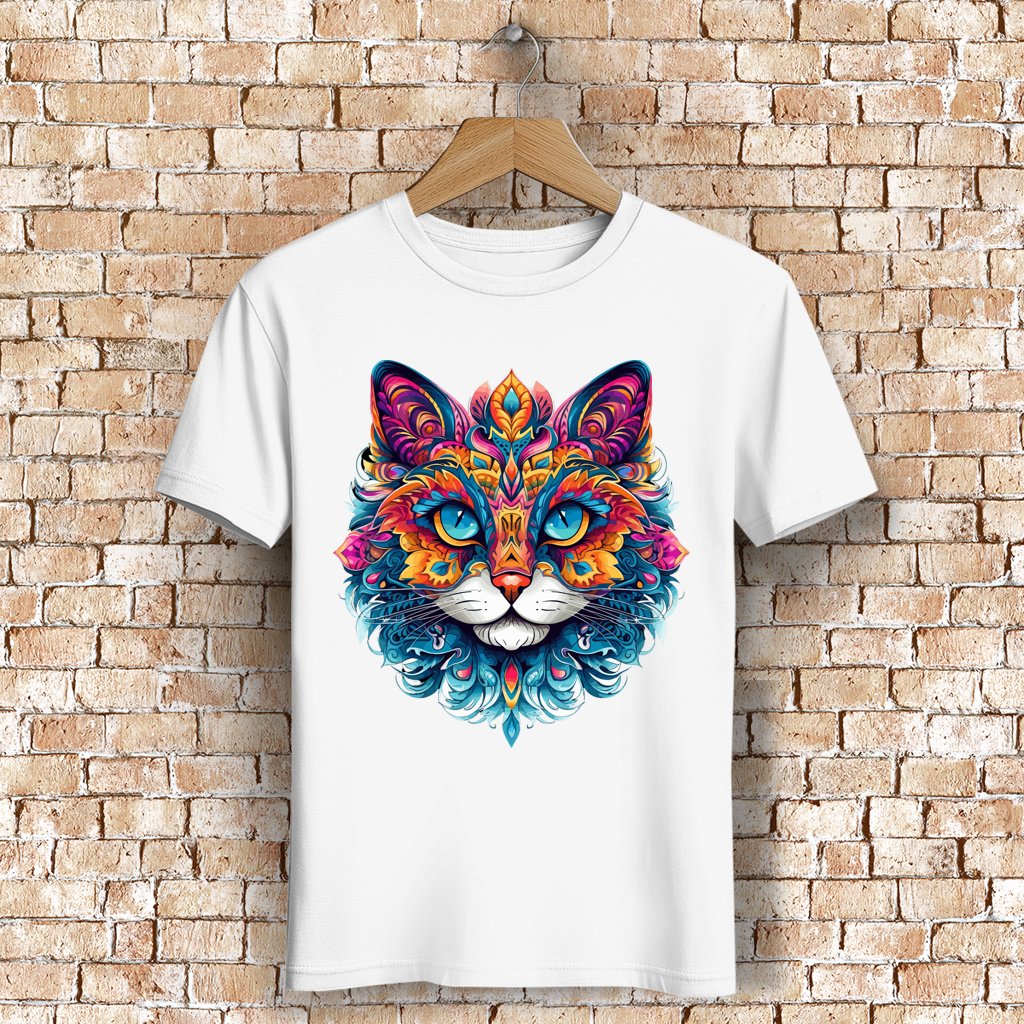 Herren Premium Bio T-Shirt Mandala Cat