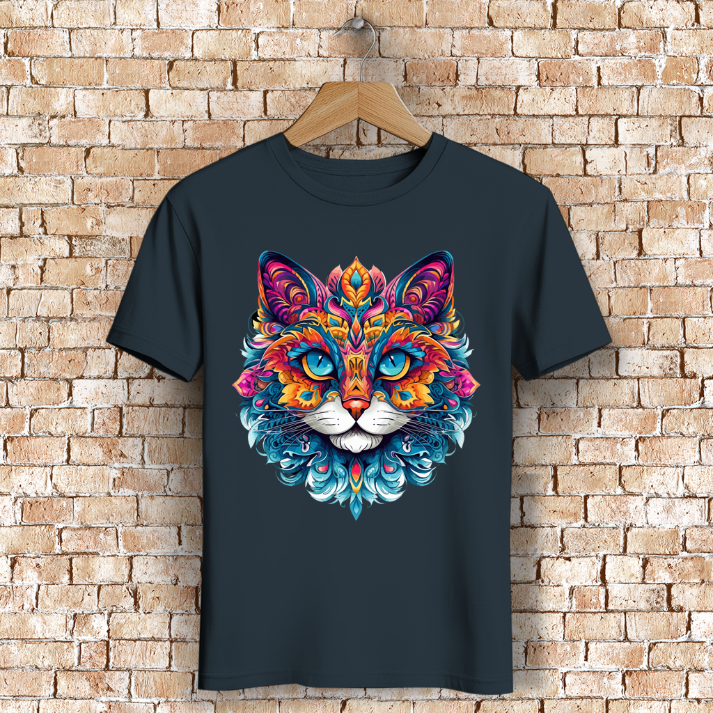 Herren Premium Bio T-Shirt Mandala Cat