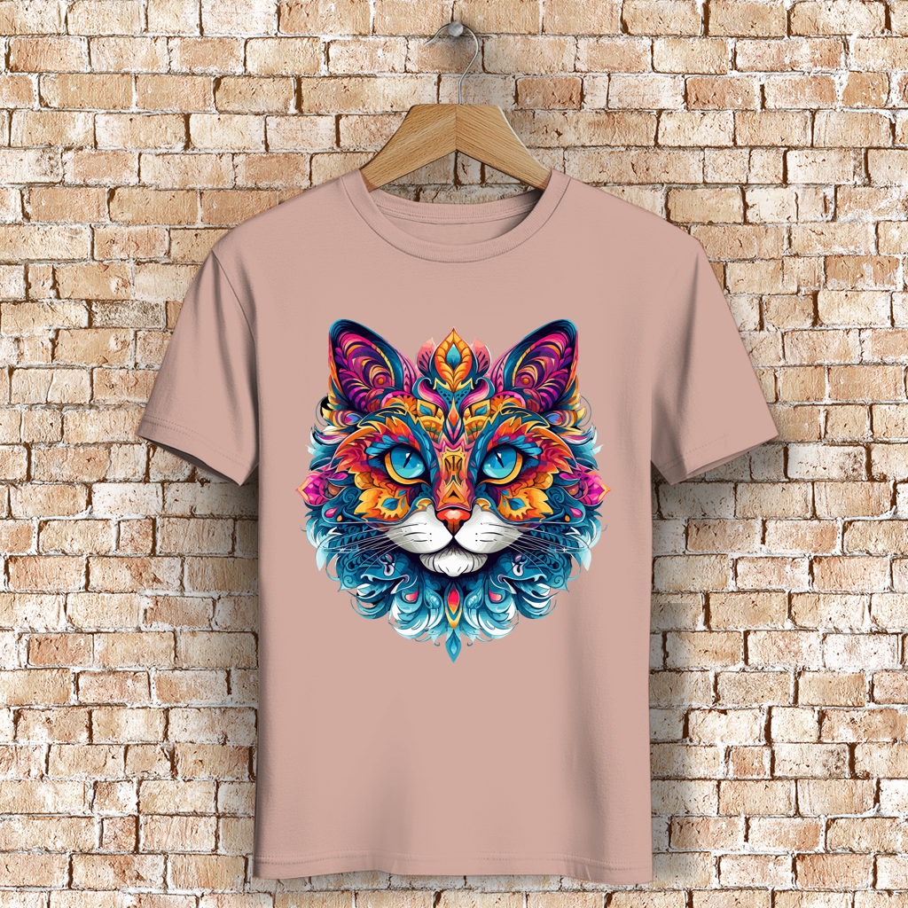 Herren Premium Bio T-Shirt Mandala Cat