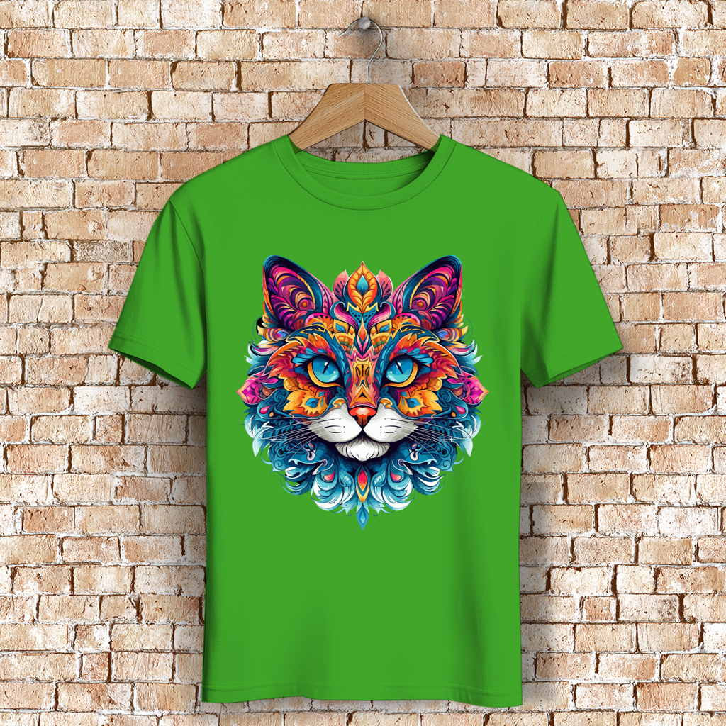 Herren Premium Bio T-Shirt Mandala Cat