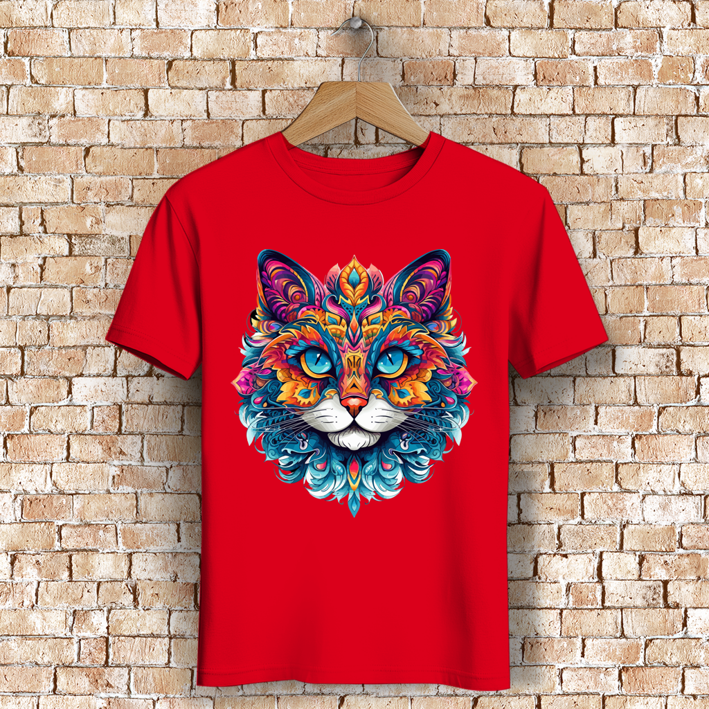 Herren Premium Bio T-Shirt Mandala Cat