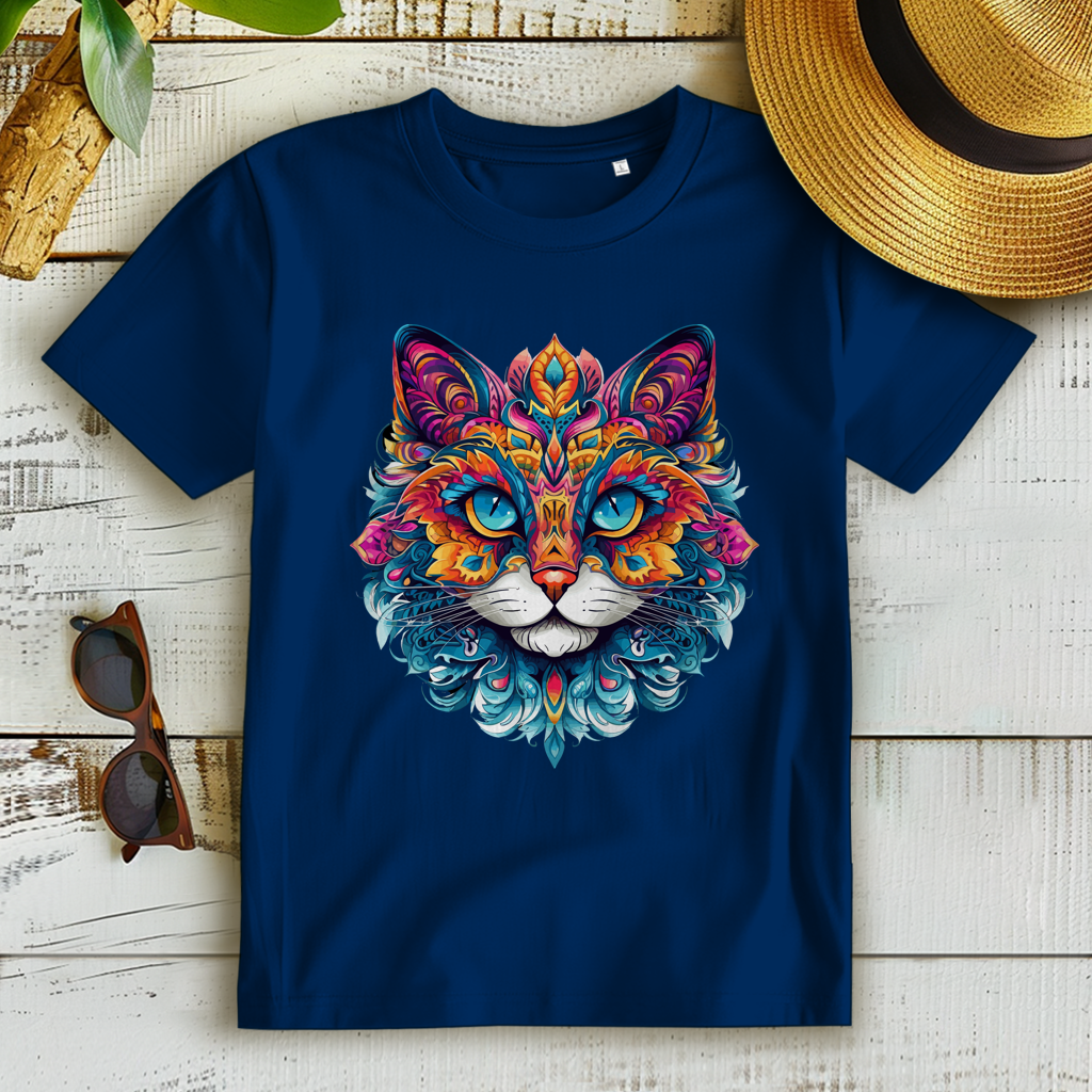 Damen Premium Bio T-Shirt Mandala Cat