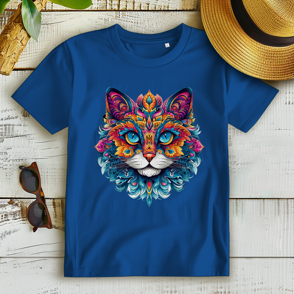 Damen Premium Bio T-Shirt Mandala Cat
