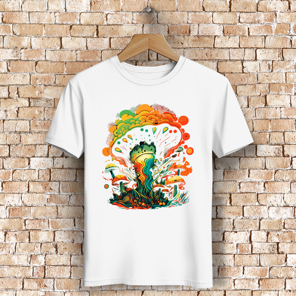 Herren Premium Bio T-Shirt Psychedelic Frog