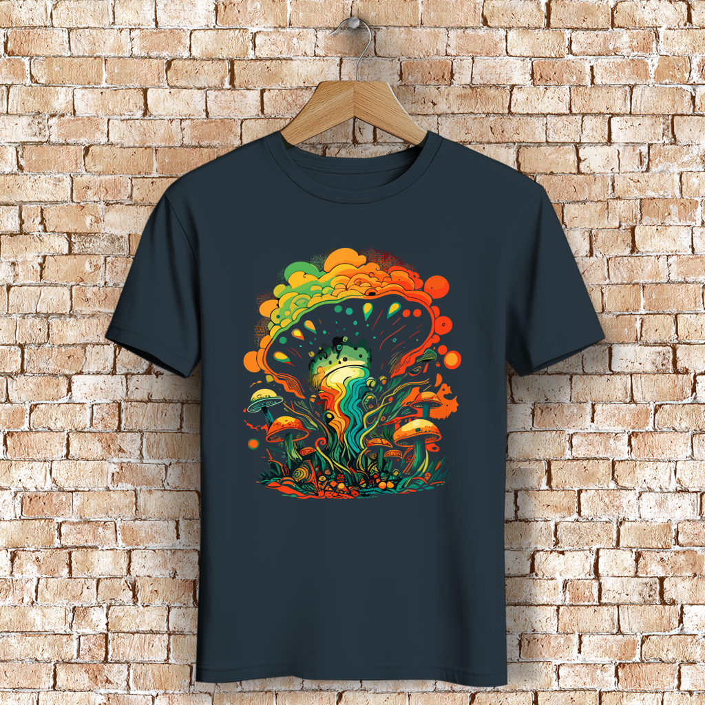 Herren Premium Bio T-Shirt Psychedelic Frog